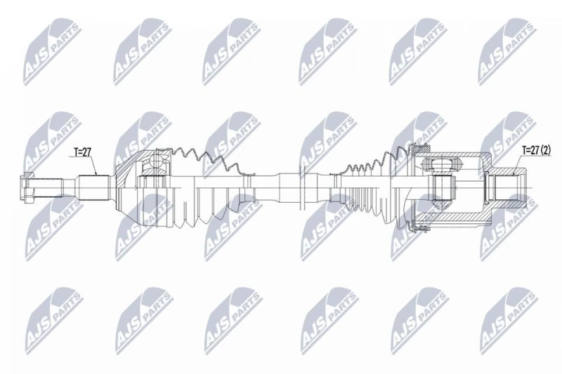 Image of NTY NPW-FR-221 Drive shaft Automatic Transmission, Front Axle Right Drive Shaft (13)