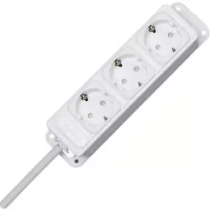 image of Kopp 127002013 Power strip (w/o switch) 3x Arctic white PG connector