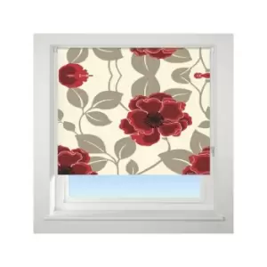 Image of Universal - Papavero Patterned Thermal Blackout Roller Blind, Red, W150cm