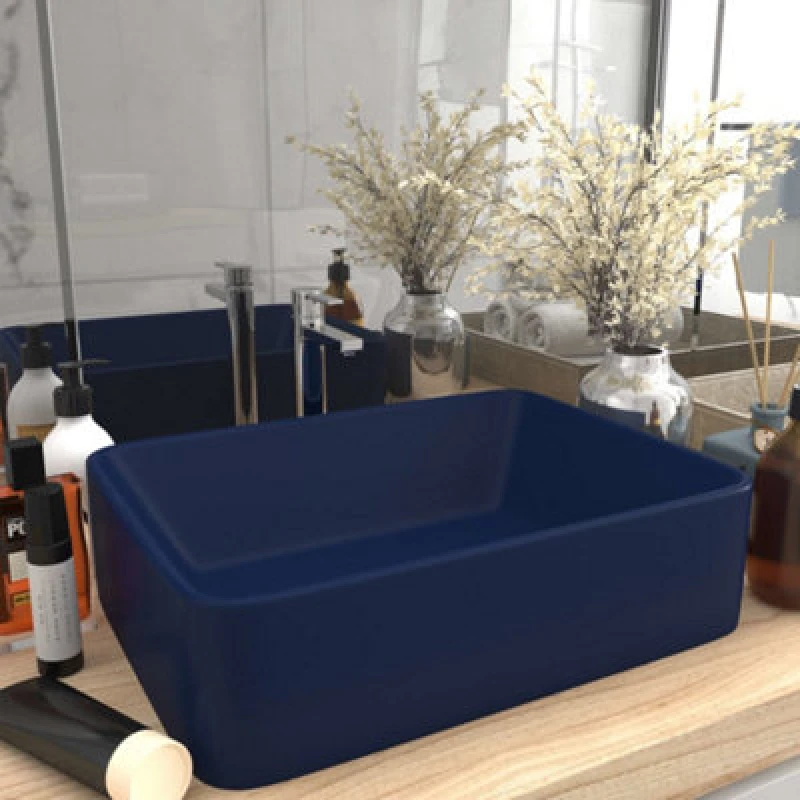 Image of VIDAXL Vidaxl - Luxury Wash Basin Matt Dark Blue 41x30x12cm Ceramic 8720286037508