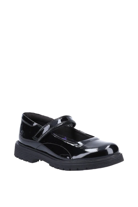 Image of Hush Puppies 'Tally Junior Patent' Girls BTS FLFR Black