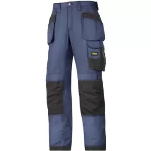 image of Snickers Mens Ripstop Workwear Trousers (33R) (Navy/ Black) - Navy/ Black