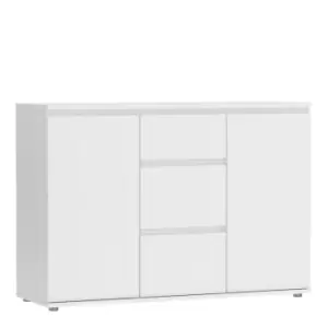 image of Nova Sideboard 3 Drawers 2 Doors In White