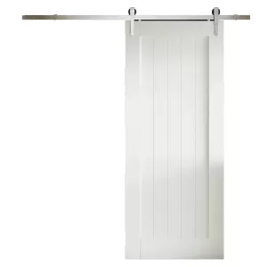 image of JELD-WEN Cottage White Primed Internal Sliding Barn Door - Provincial Track