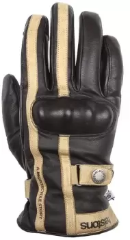 Image of Helstons Burton Motorcycle Gloves, black-beige, Size 3XL, black-beige, Size 3XL