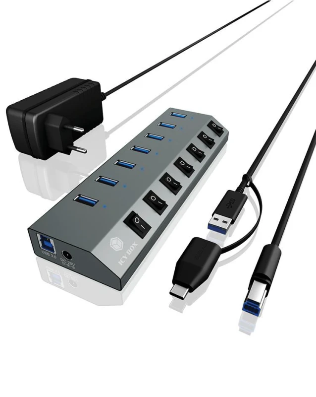 Image of ICY BOX IB-HUB1701-C3 USB 3.2 Gen 1 (3.1 Gen 1) Type-B 5000 Mbps Ant