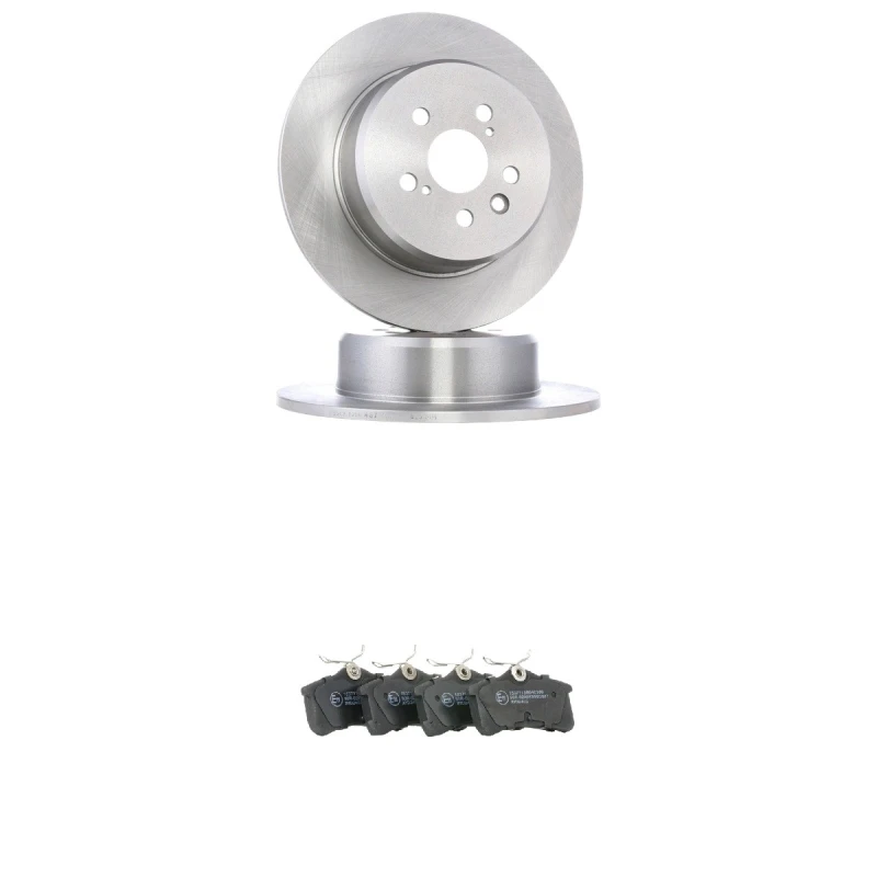 Image of RIDEX 3405B3341 Brake disc and pads set Rear Axle, Brake Disc Type: Solid, with acoustic wear warning Brake Set,disc brakes (3405)
