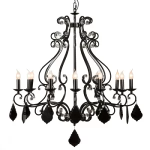 image of Barozzi Multi Arm Chandeliers Glossy Black