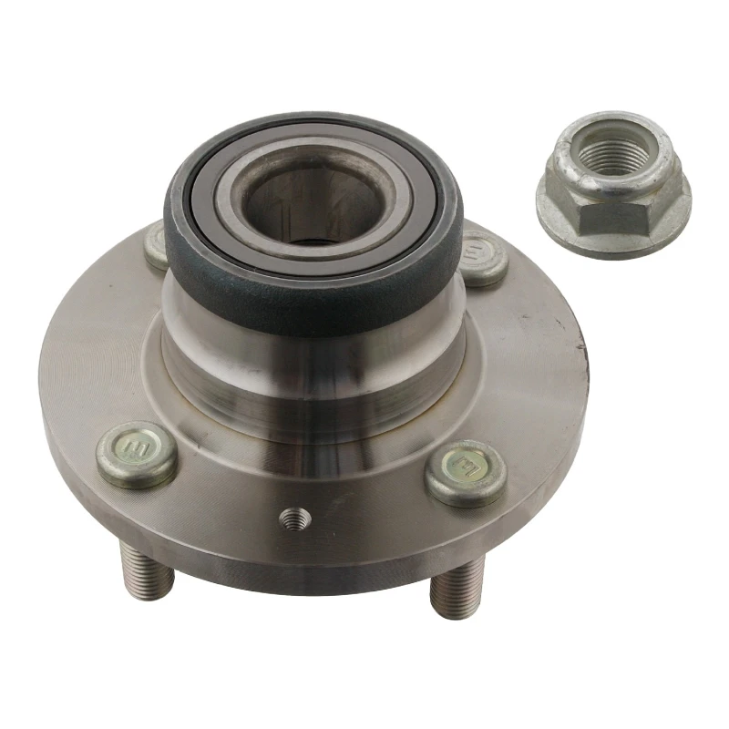 Image of FEBI BILSTEIN 31478 Wheel bearing kit with axle nut, Rear Axle Right, Wheel Bearing integrated into wheel hub Wheel Bearing Kit (654)