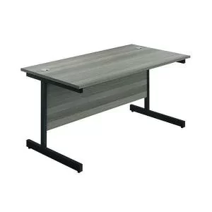 Image of Jemini Rectangular Single Upright Cantilever Desk 1200x800x730mm Grey