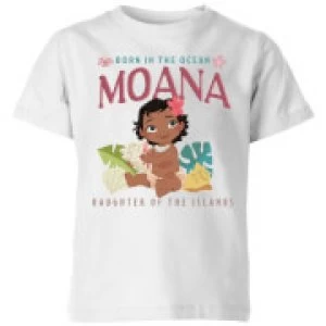 image of Moana Born In The Ocean Kids T-Shirt - White - 7-8 Years - White