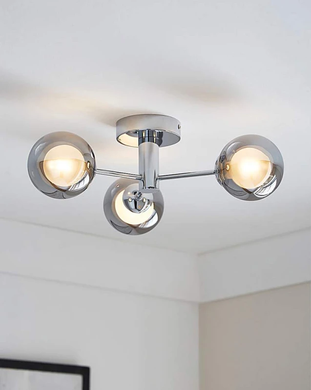 Image of Searchlight Chrome Ceiling Light Grey - Searchlight Grey MP78301