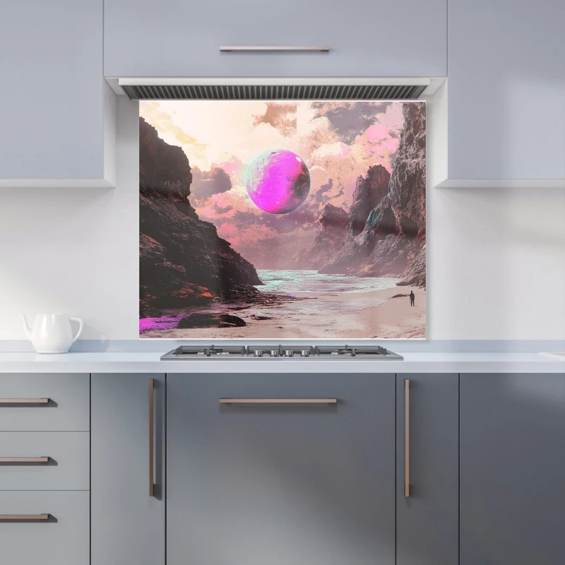 Image of Designer Kitchen Splashbacks Elena Sable: 00002 Kitchen Splashback Size: 700mm x 650mm Multicolor Unisex 700mm x 650mm
