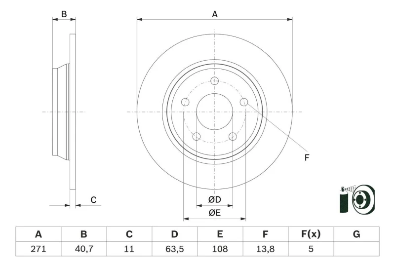 Image of Brake disc Bosch 0 986 479 F78