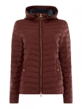 image of Barbour Highgate Chevron Quilted Coat Red