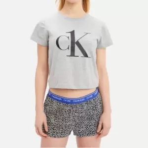 Image of Calvin Klein Giraffe Cotton-Blend Shorts Pyjama Set - XL