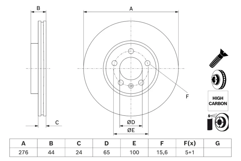 Image of Brake disc Bosch 0 986 479 H71
