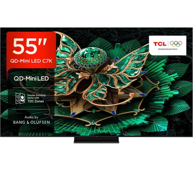 Image of TCL 55" 55C7K-UK Smart 4K Ultra HD HDR QD-Mini LED TV