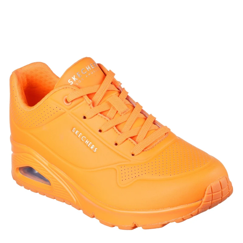 Image of Skechers Womens UNO Low-Top Trainers Neon Orange female 2 (35)
