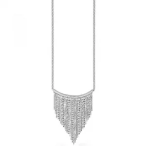 Image of Ladies Guess Chain Waterfall Silver Necklace