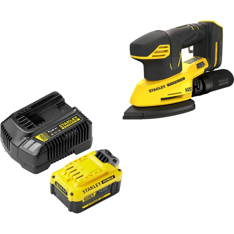Image of Stanley Fatmax V20 SFMCW221 18v Cordless Detail Sander SFMCW221M1 Batteries: 1 x 4ah Li-ion