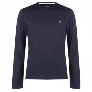 Image of Original Penguin Original Long Sleeve Crew T Shirt - Navy