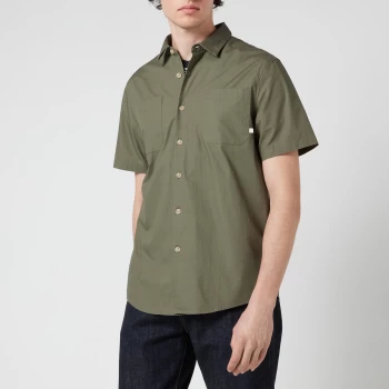 Image of Farah Mens Wolstencroft Ripstop Short Sleeve Shirt - Vintage Green - L