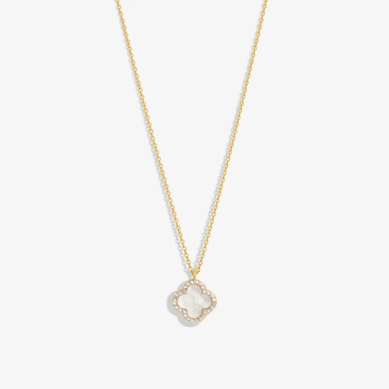 Image of Jon Richard Gold Plated Mother of Pearl Clover Pendant Jewellery Sets One Size Gold 72804310000
