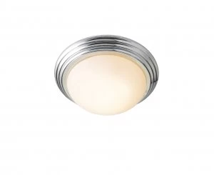 image of Wickes Marcello Brushed Chrome Flush Bathroom Ceiling Light - 11W