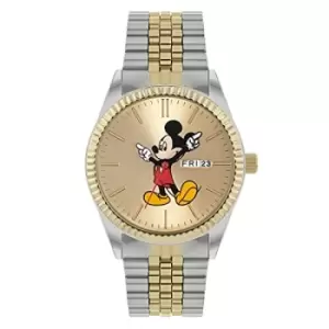 image of Disney Mickey Mouse Two Tone Bracelet Watch MK8185