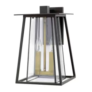 Image of Outdoor IP44 Twin Wall Light Buckeye Bronze LED E14 60W
