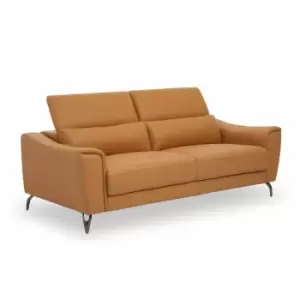 image of Interiors By Ph 3 Seater Leather Sofa Camel