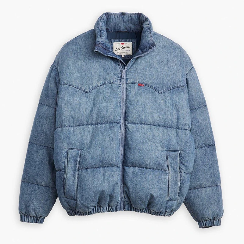 Image of Levis Mens Super Puffer Denim Jacket Sidetracked male XS
