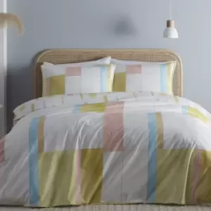 Image of Appletree Mariko 100% Cotton Duvet Cover and Pillowcase Set Yellow