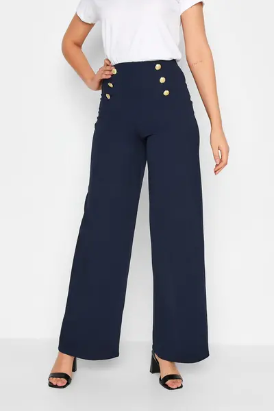 Long Tall Sally Tall Wide Leg Trousers Blue