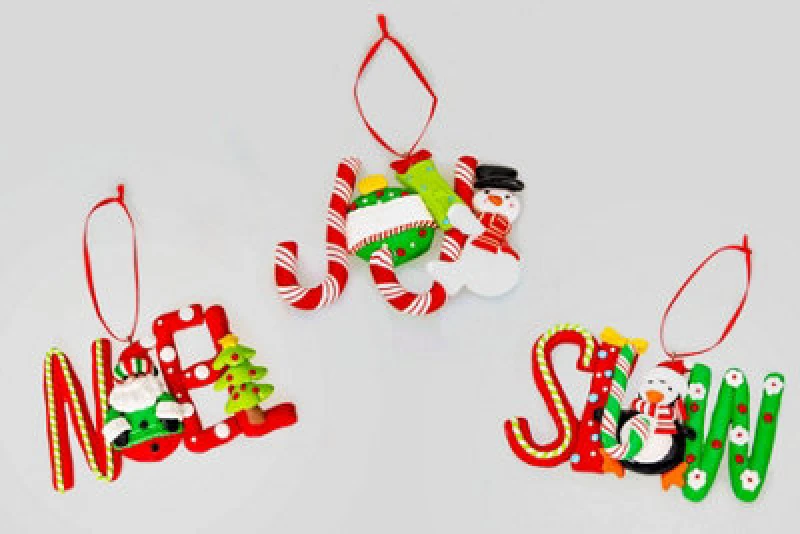 Image of Shatchi Christmas Tree Hanging Decoration 12Pcs Snow Joy Noel Multi