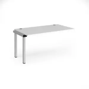 Image of Bench Desk Add On Rectangular Desk 1400mm White Tops With Silver Frames 800mm Depth Connex