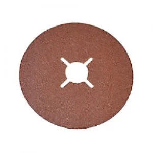 Image of Faithfull FAIAD11524 Fibre Backed Sanding Disc 24G Coarse Brown Pack of 25