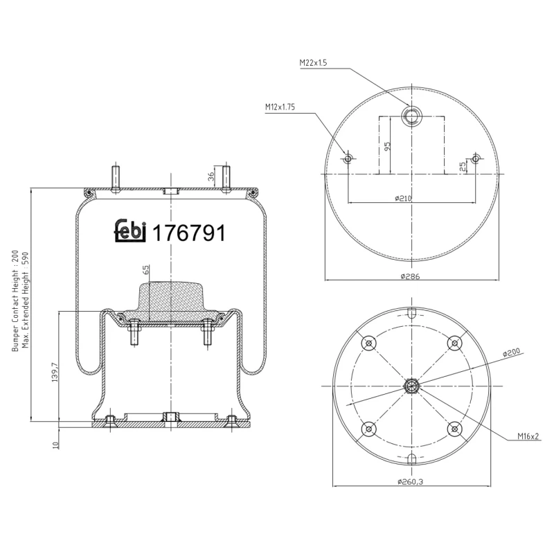 Image of FEBI BILSTEIN 176791 Boot, air suspension Boot,air suspension (324)
