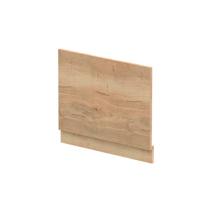 Image of Balterley Edge/Power Straight End Bath Panel & Plinth, 700mm - Textured Woodgrain Autumn Oak - Balterley Brown