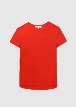 Frame Womens Easy True Linen T Shirt In Red Orange