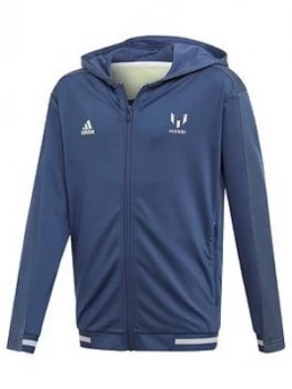 Image of Boys, adidas Messi Full Zip Hoody, Blue, Size 15-16 Years