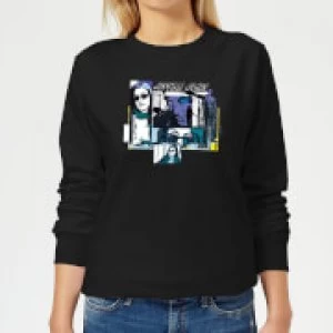 Image of Marvel Knights Jessica Jones Comic Panels Womens Sweatshirt - Black - 5XL