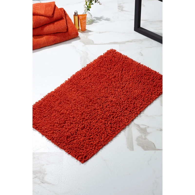 Image of Homelife Cotton Loop Bathmat - Orange Orange One Size