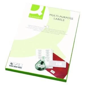Image of Q-Connect Multipurpose Labels 199.6x143.5mm 2 Per Sheet White Pack of