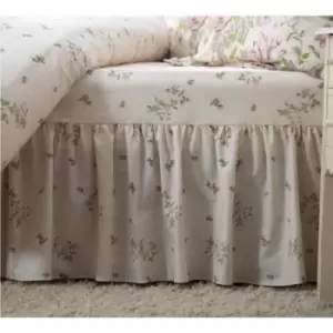 Image of Belledorm Rose Boutique Fitted Valance (Double) (Ivory/Pink/Green)