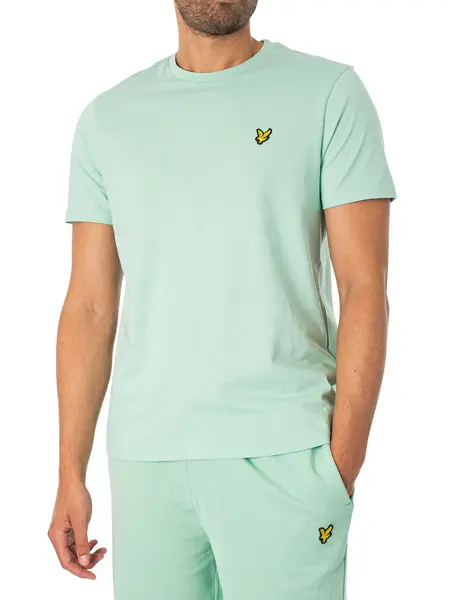 Image of Lyle & Scott Turquoise Shadow Plain T-Shirt Turquoise Male L 211147UK