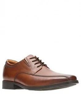 Image of Clarks Tilden Walk Shoes - Tan, Dark Tan Leather, Size 6, Men