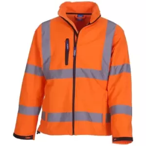 image of Yoko Mens Hi-Vis Sofshell Jacket (Pack of 2) (3XL) (Hi Vis Orange) - Hi Vis Orange