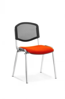 Image of ISO Chrome Frame Mesh Back Bespoke Colour Fabric - (Min Order Qty X 4) Orange